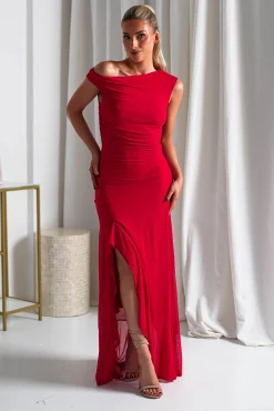 Online Cellinna Mesh Maxi Dress | Red Lange Kleider|Maxikleider