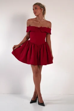 Sale Charlotte Corset Bow Mini Dress | Dark Red Kleider In Minilänge|Minikleider
