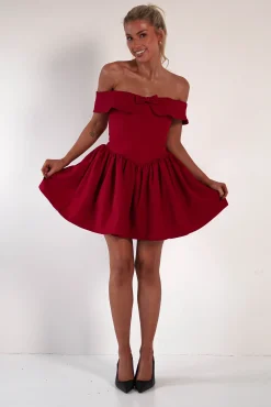 Sale Charlotte Corset Bow Mini Dress | Dark Red Kleider In Minilänge|Minikleider