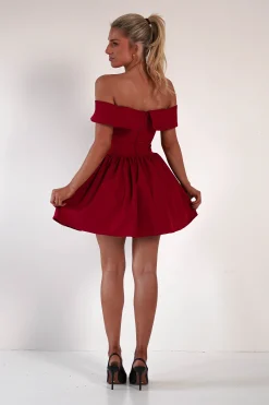 Sale Charlotte Corset Bow Mini Dress | Dark Red Kleider In Minilänge|Minikleider