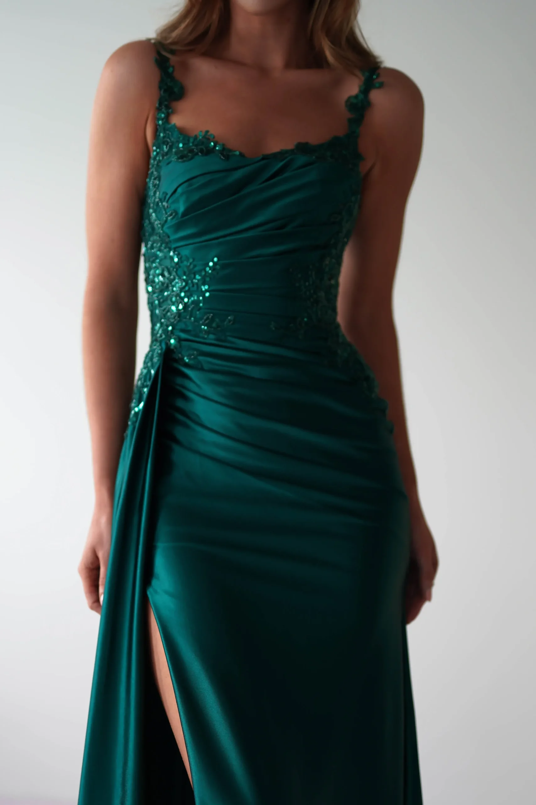 Clearance Cindy Pleated Bodice Gown | Emerald Green Kleider Für Besondere Anlässe|Ballkleider
