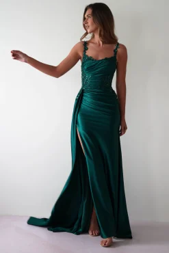 Clearance Cindy Pleated Bodice Gown | Emerald Green Kleider Für Besondere Anlässe|Ballkleider
