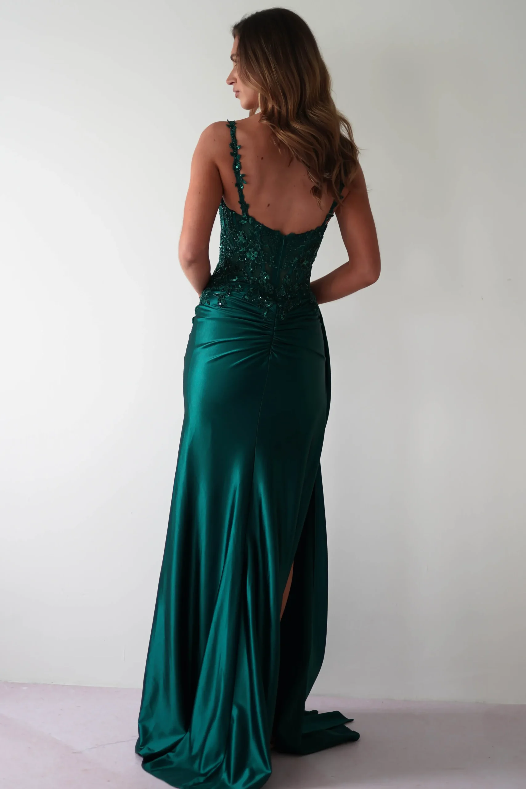 Clearance Cindy Pleated Bodice Gown | Emerald Green Kleider Für Besondere Anlässe|Ballkleider