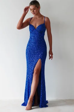 Fashion Clarisse Bodycon Sequin Gown | Royal Blue Lange Kleider|Maxikleider
