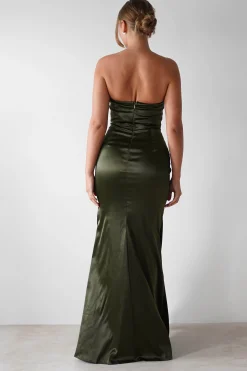 Outlet Clydee Soft Corset Maxi Gown | Olive Lange Kleider|Maxikleider