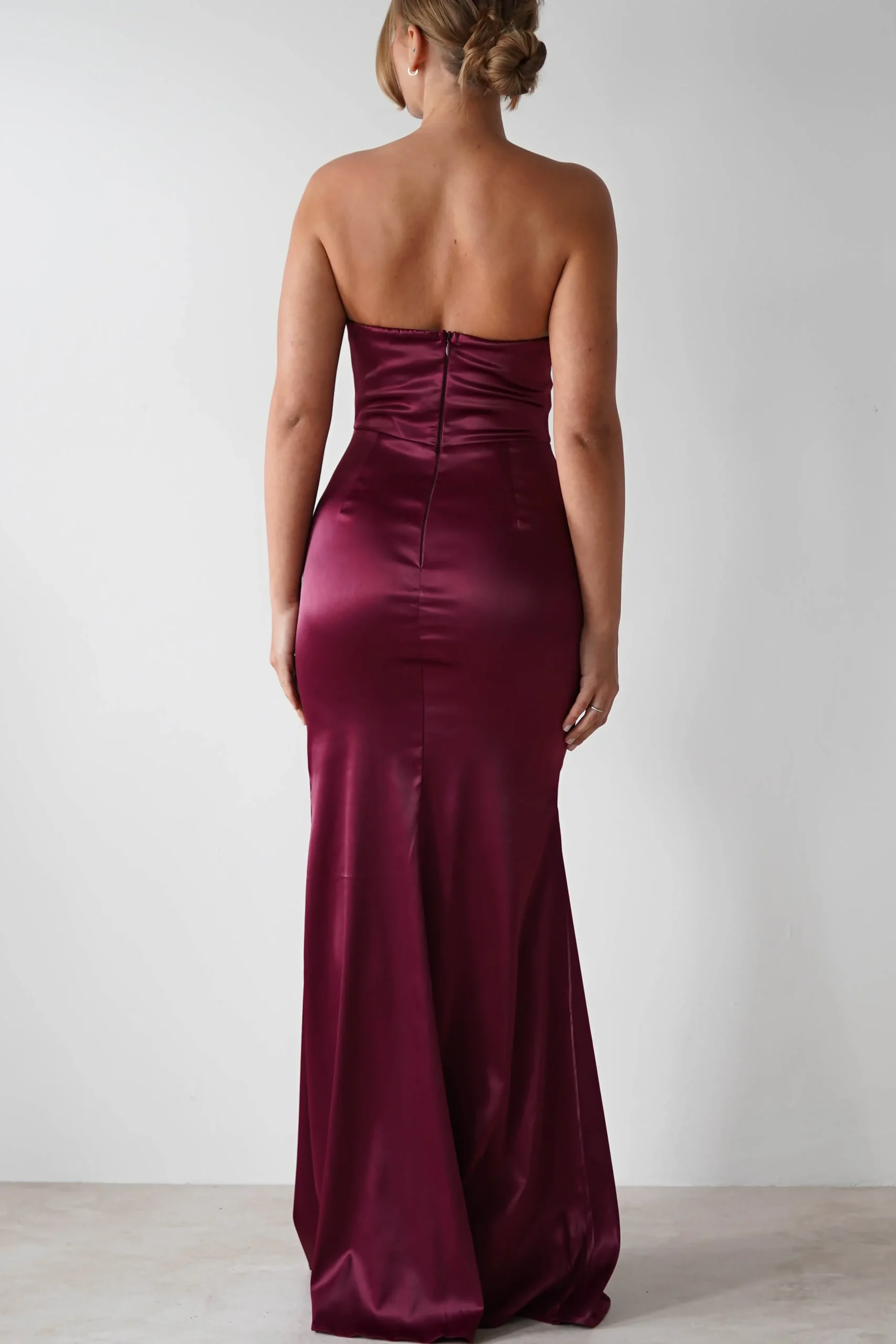 Best Clydee Soft Corset Maxi Gown | Burgundy Lange Kleider|Maxikleider