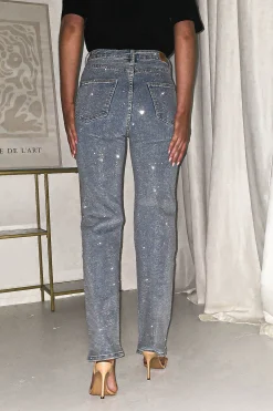 Clearance Coleen Sparkle Diamante Jeans | Light Blue Unterteile Und Röcke|Sommerkleider