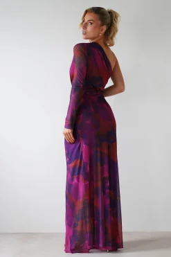 Discount Criselda Bodycon Gathered Maxi Dress | Mixed Print Lange Kleider|Maxikleider