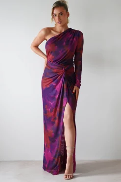 Discount Criselda Bodycon Gathered Maxi Dress | Mixed Print Lange Kleider|Maxikleider