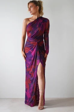Discount Criselda Bodycon Gathered Maxi Dress | Mixed Print Lange Kleider|Maxikleider