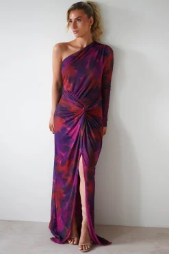 Discount Criselda Bodycon Gathered Maxi Dress | Mixed Print Lange Kleider|Maxikleider