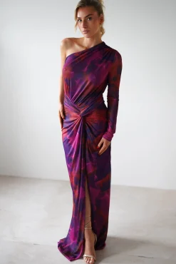 Discount Criselda Bodycon Gathered Maxi Dress | Mixed Print Lange Kleider|Maxikleider