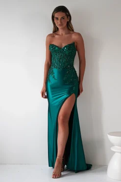 Hot Dallas Luxe Embellished Gown | Emerald Green Sommerkleider|Sommerkleider
