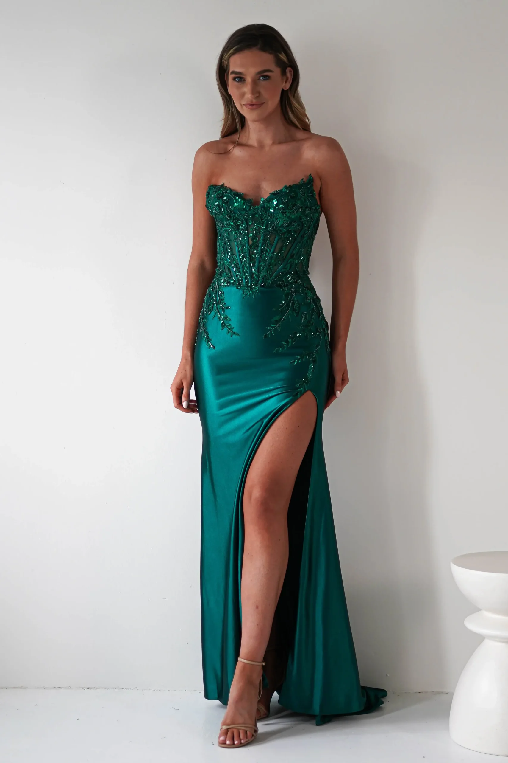 Hot Dallas Luxe Embellished Gown | Emerald Green Sommerkleider|Sommerkleider