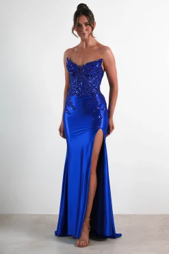 Clearance Dallas Luxe Embellished Gown | Royal Blue Sommerkleider|Sommerkleider