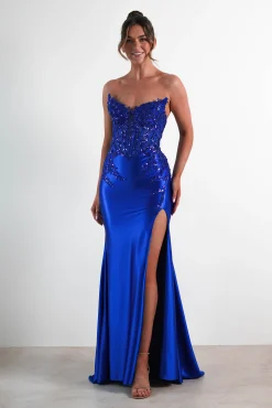 Clearance Dallas Luxe Embellished Gown | Royal Blue Sommerkleider|Sommerkleider