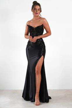 Online Dallas Luxe Embellished Gown | Black Sommerkleider|Sommerkleider