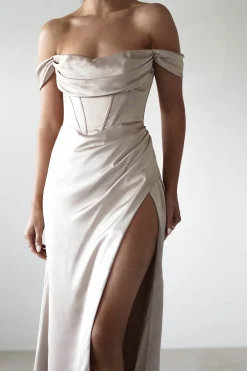 New Dionne Soft Coset Maxi Gown | Champagne Lange Kleider|Maxikleider