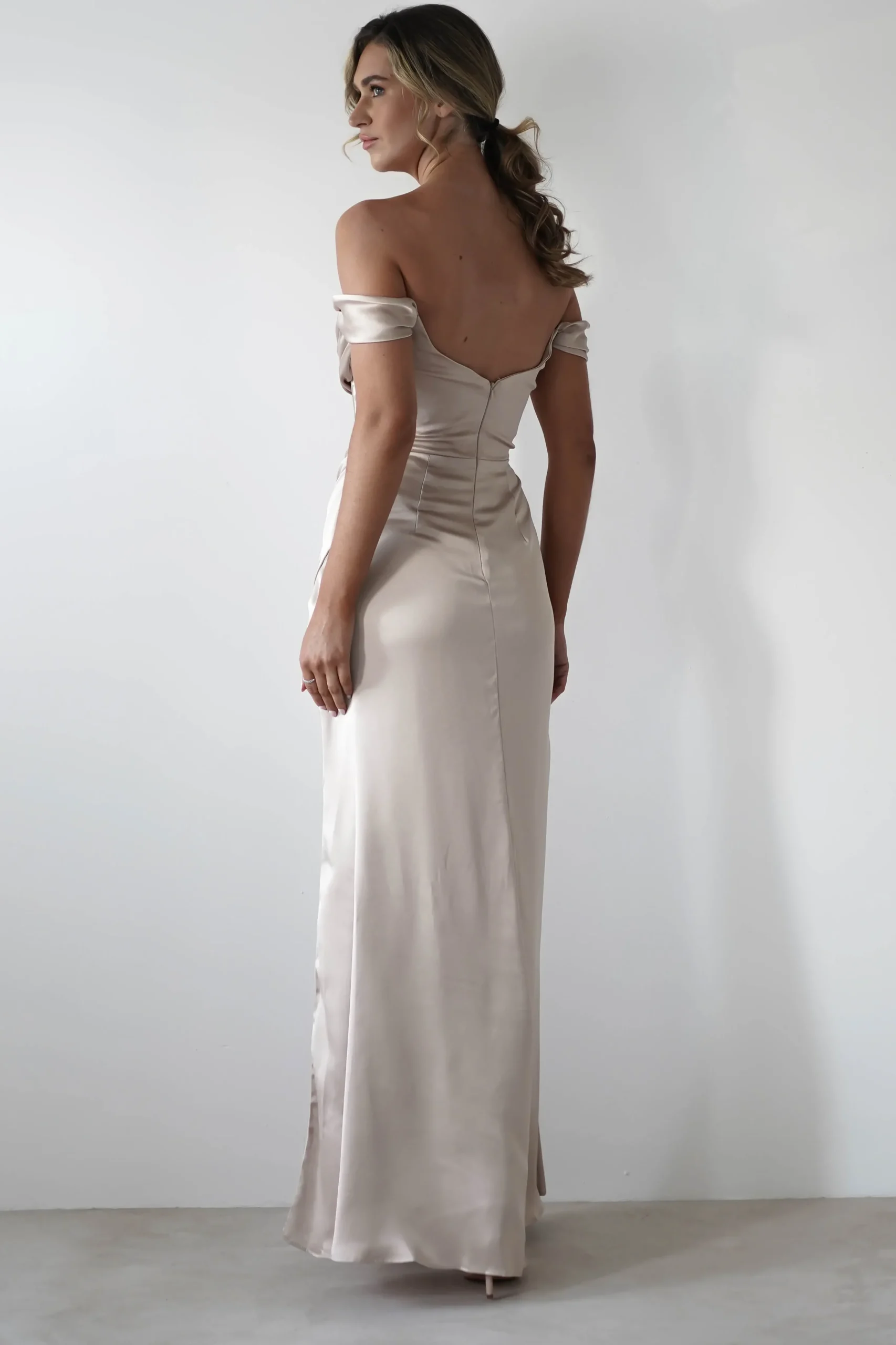 New Dionne Soft Coset Maxi Gown | Champagne Lange Kleider|Maxikleider