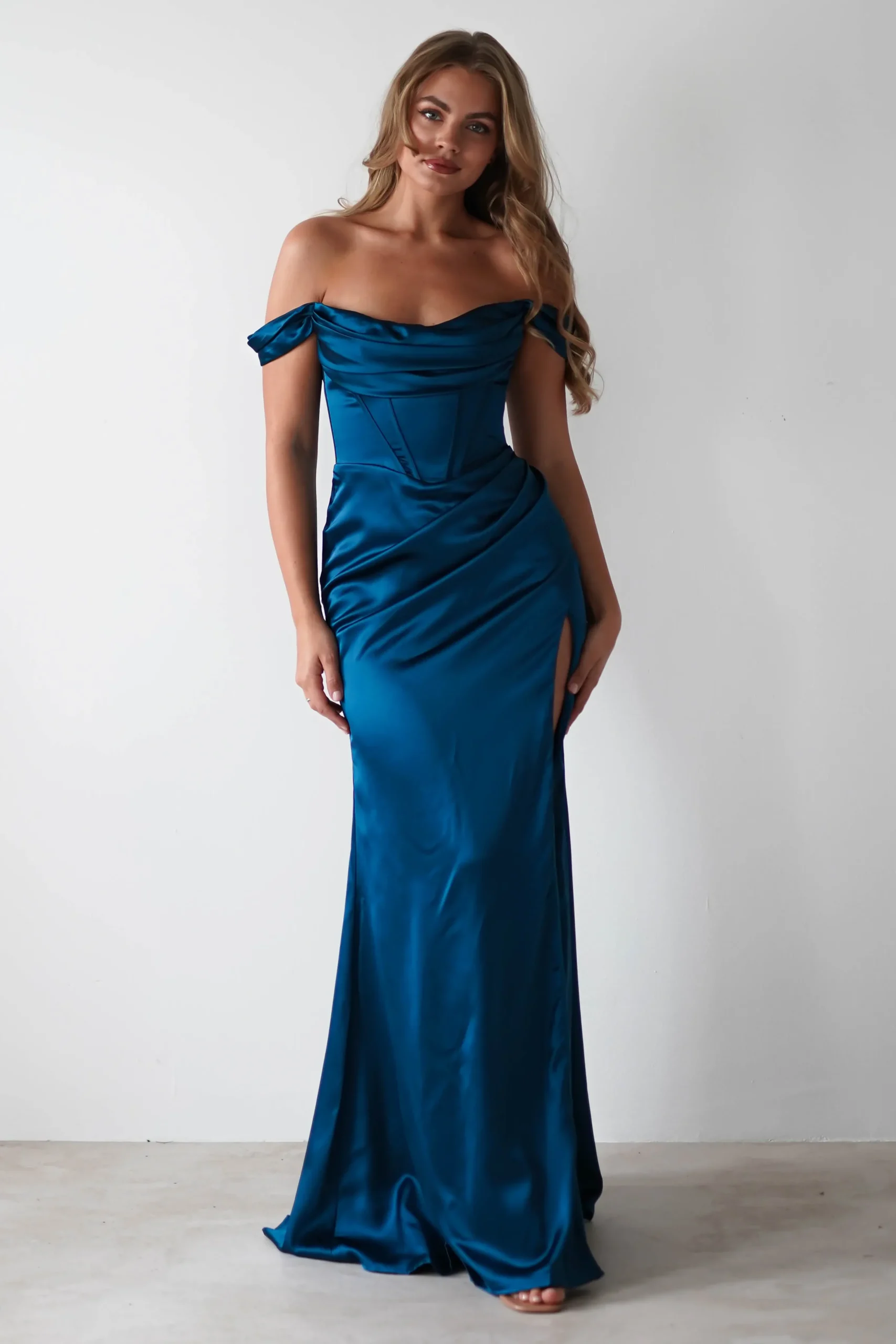Sale Dionne Soft Coset Maxi Gown | French Navy Lange Kleider|Maxikleider