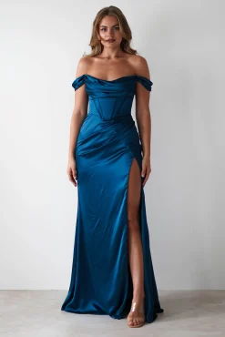 Sale Dionne Soft Coset Maxi Gown | French Navy Lange Kleider|Maxikleider