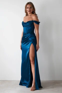 Sale Dionne Soft Coset Maxi Gown | French Navy Lange Kleider|Maxikleider