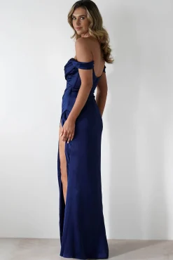 Outlet Dionne Soft Coset Maxi Gown | Navy Lange Kleider|Maxikleider