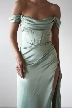 Online Dionne Soft Coset Maxi Gown | Sage Lange Kleider|Maxikleider