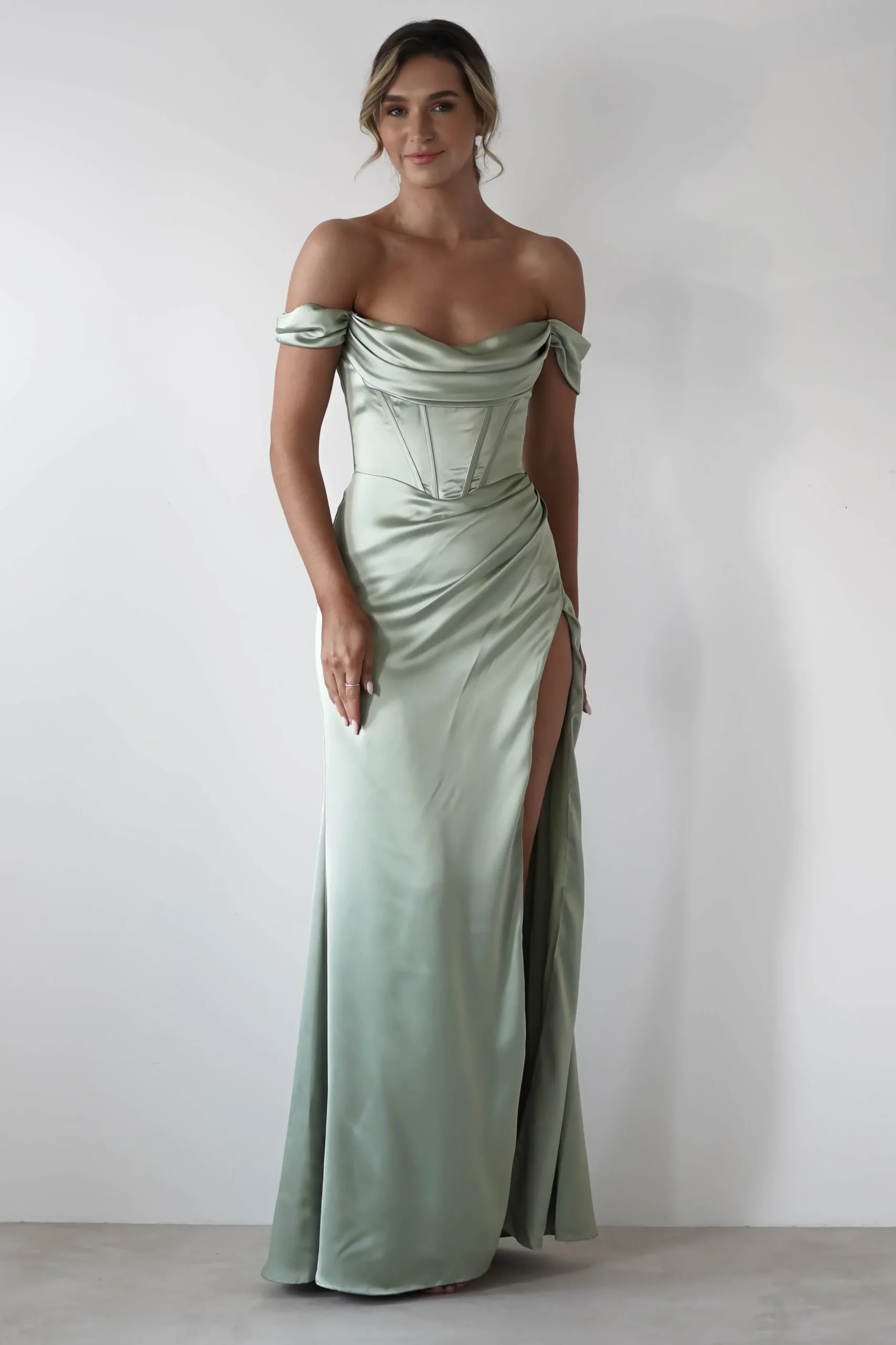 Online Dionne Soft Coset Maxi Gown | Sage Lange Kleider|Maxikleider