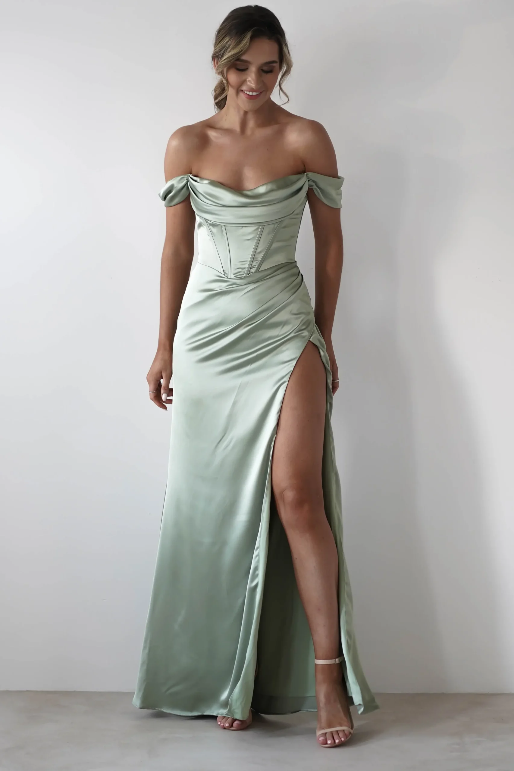 Online Dionne Soft Coset Maxi Gown | Sage Lange Kleider|Maxikleider
