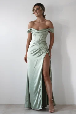 Online Dionne Soft Coset Maxi Gown | Sage Lange Kleider|Maxikleider