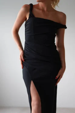 Hot Eloise Bodycon Midaxi Dress | Black Lange Kleider|Maxikleider