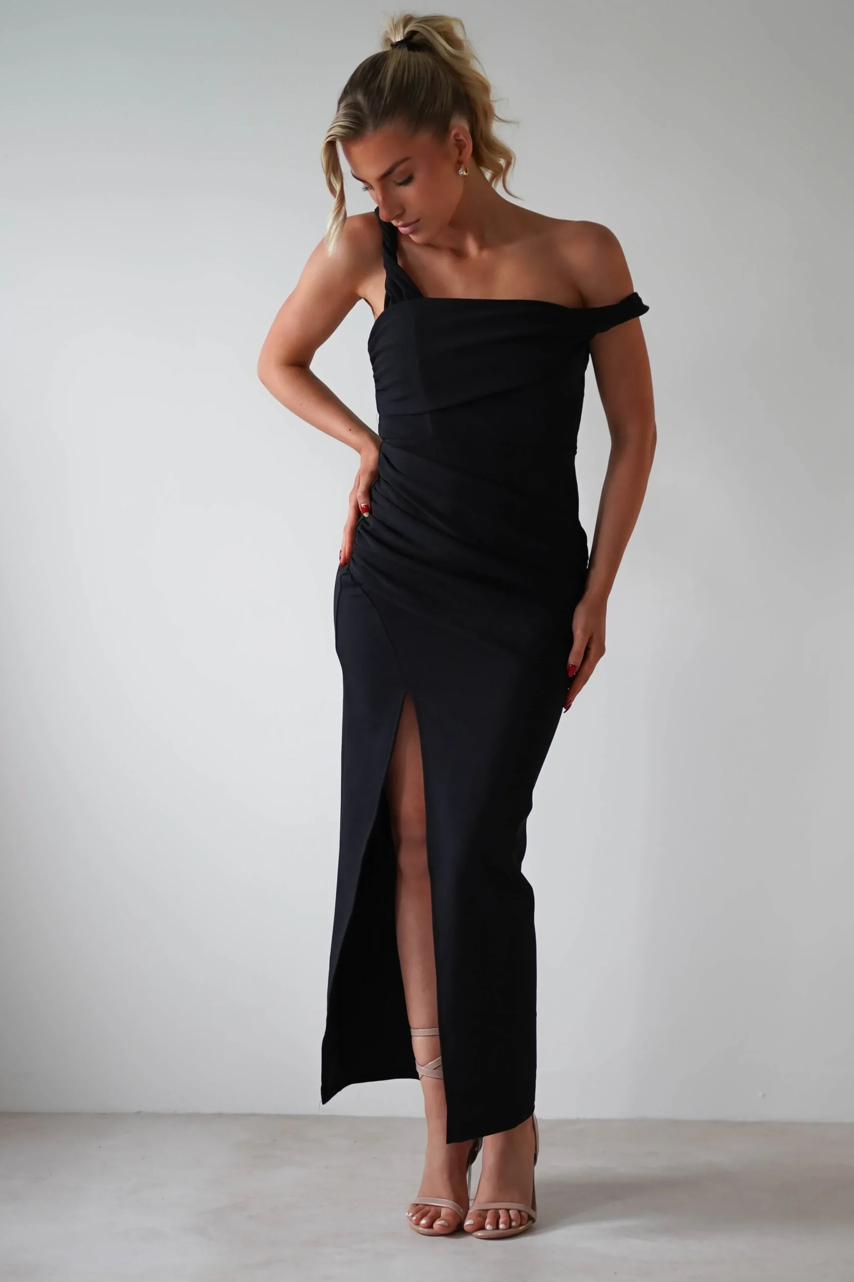 Hot Eloise Bodycon Midaxi Dress | Black Lange Kleider|Maxikleider