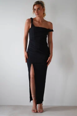 Hot Eloise Bodycon Midaxi Dress | Black Lange Kleider|Maxikleider