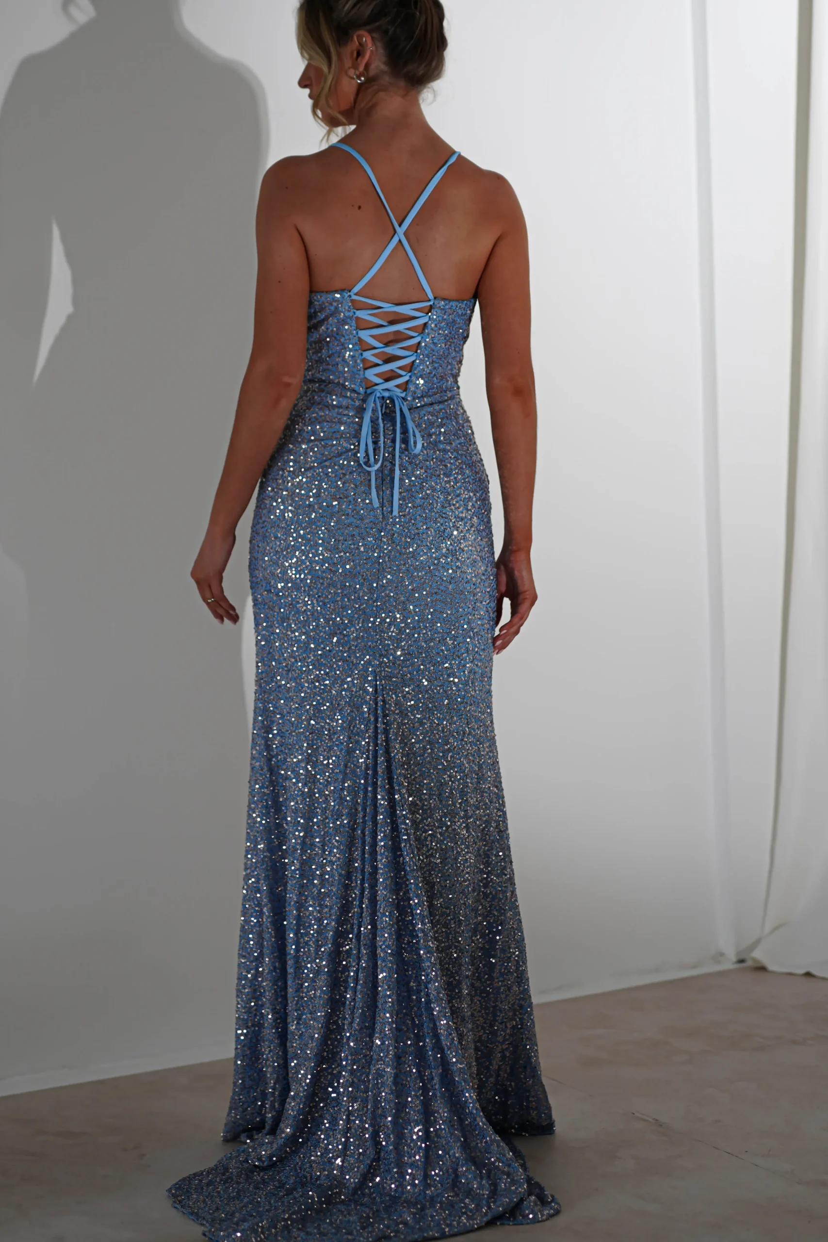 Outlet Ember Bodycon Sequin Gown | Slate Blue Sommerkleider|Sommerkleider