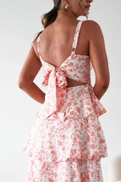 Discount Emily Floral Ruffle Maxi Dress | Orange Print Lange Kleider|Maxikleider