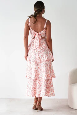 Discount Emily Floral Ruffle Maxi Dress | Orange Print Lange Kleider|Maxikleider