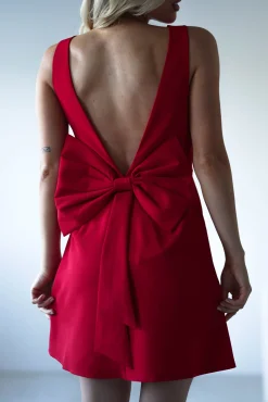 Hot Emmie Bow Back Mini Dress | Red Kleider In Minilänge|Minikleider