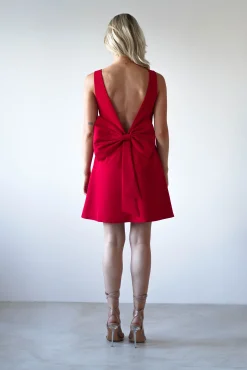 Hot Emmie Bow Back Mini Dress | Red Kleider In Minilänge|Minikleider