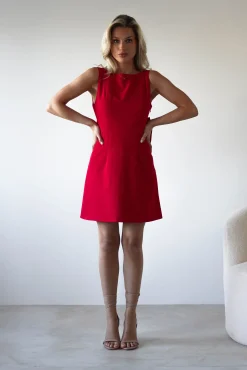 Hot Emmie Bow Back Mini Dress | Red Kleider In Minilänge|Minikleider
