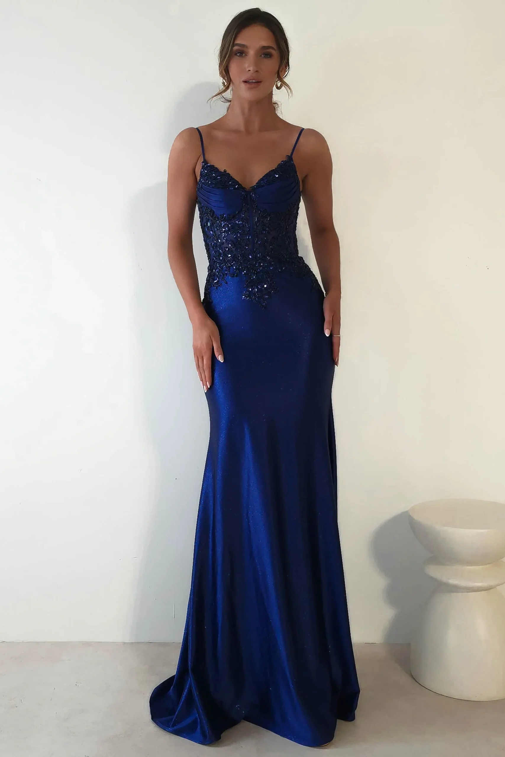 Fashion Eternity Glitter Bodycon Gown | Midnight Blue Lange Kleider|Maxikleider