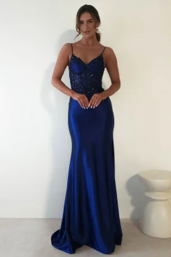 Fashion Eternity Glitter Bodycon Gown | Midnight Blue Lange Kleider|Maxikleider