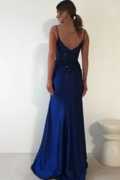 Fashion Eternity Glitter Bodycon Gown | Midnight Blue Lange Kleider|Maxikleider