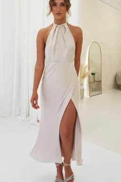 Best Evelyn Halterneck Midi Dress | Champagne Lange Kleider|Maxikleider