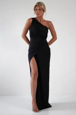 Outlet Giordana Jersey Bodycon Maxi Dress | Black Lange Kleider|Maxikleider