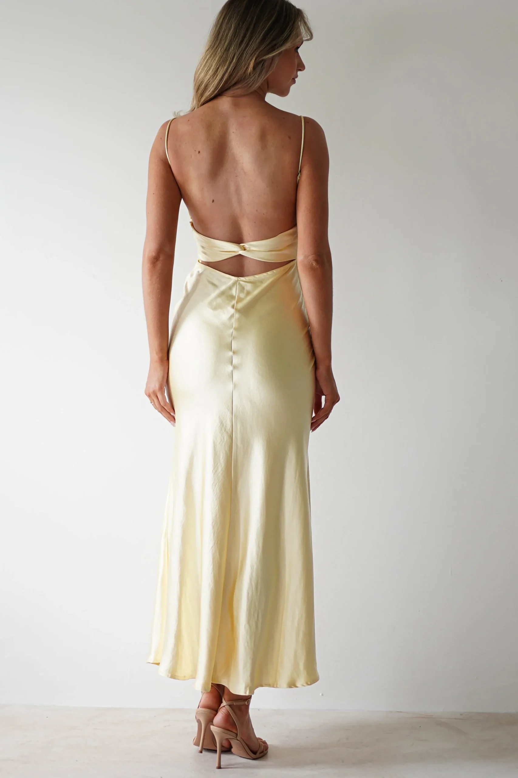 Discount Grace Soft Satin Maxi Dress | Yellow Lange Kleider|Maxikleider