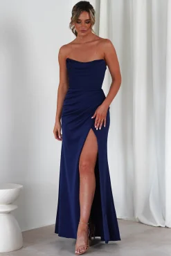 Clearance Grasie Bodycon Strapless Gown | Navy Sommerkleider|Sommerkleider