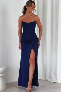 Clearance Grasie Bodycon Strapless Gown | Navy Sommerkleider|Sommerkleider