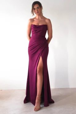 Outlet Grasie Bodycon Strapless Gown | Wine Kleider Für Besondere Anlässe|Sommerkleider