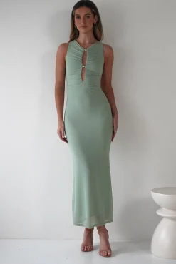 Outlet Hallie Mesh Bodycon Maxi Dress | Sage Lange Kleider|Maxikleider